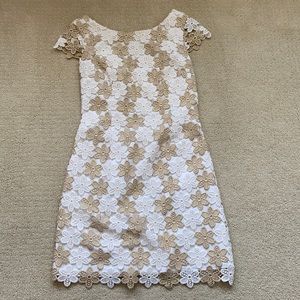 lily pulitzer white and gold fancy dress